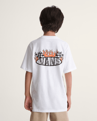 Kids Racing Flames T-Shirt in White | Vans near me
