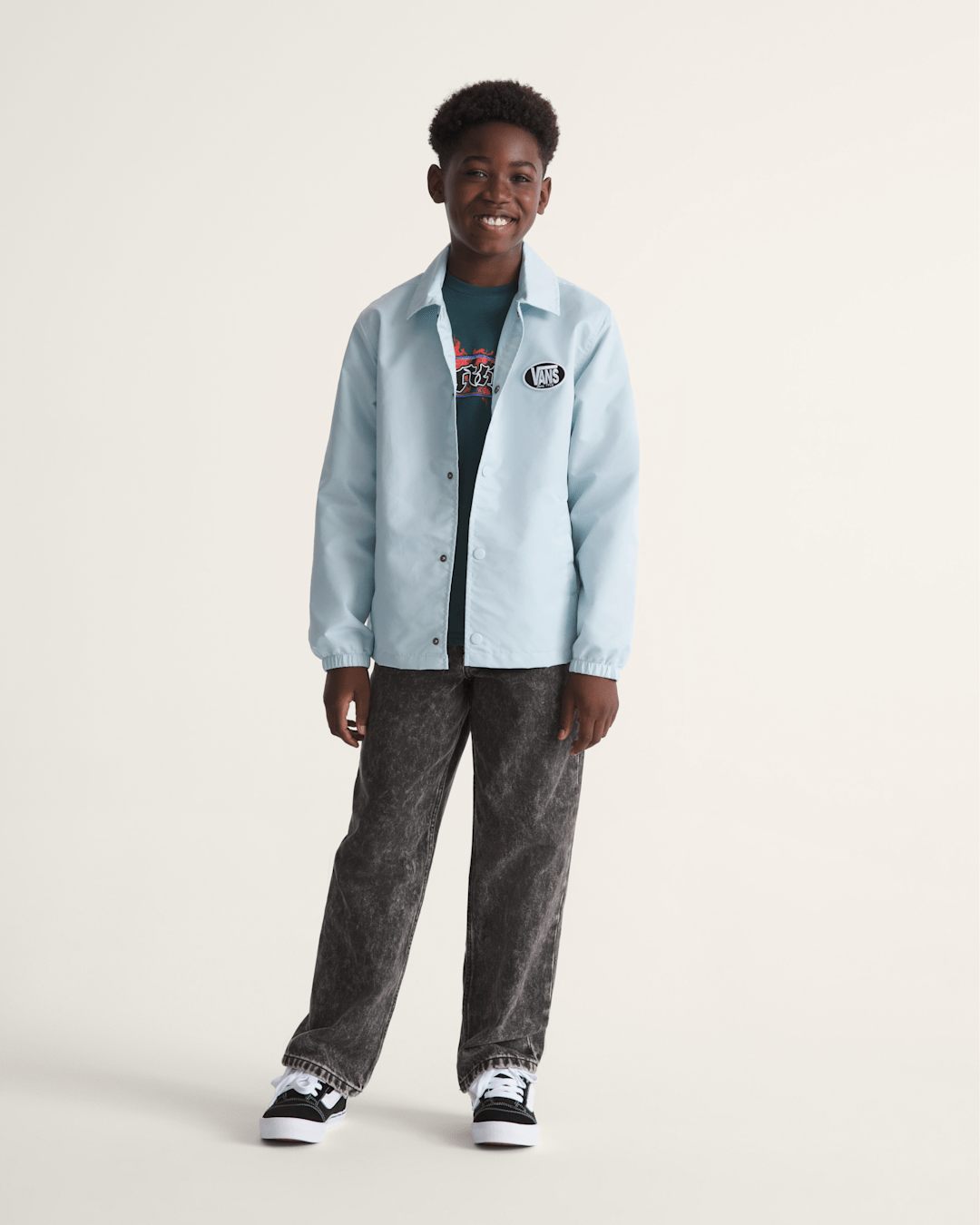 Kids Torrey Coaches Jacket in Dawn Mist Blue | Vans discount