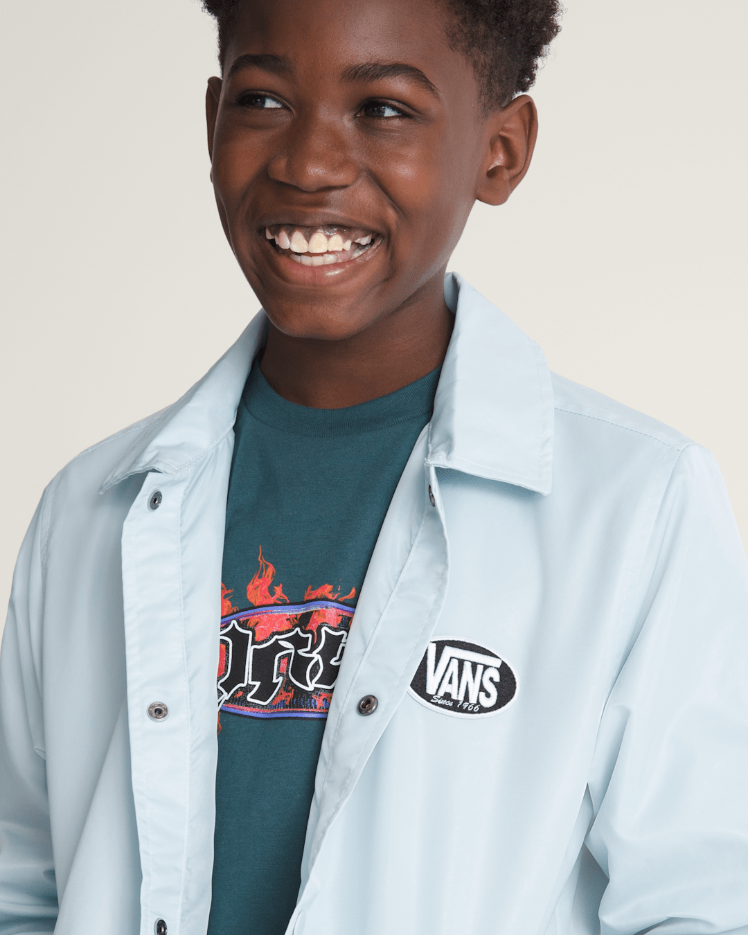 Kids Torrey Coaches Jacket in Dawn Mist Blue | Vans discount