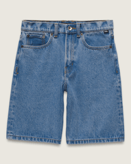 Kids Check-5 Baggy Denim Shorts in Stonewash Blue | Vans sale