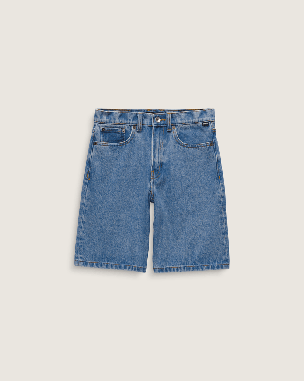 Kids Check-5 Baggy Denim Shorts in Stonewash Blue | Vans sale