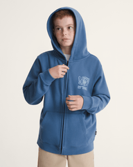 Kids Rippled Zip Hoodie in True Navy Blue | Vans near me