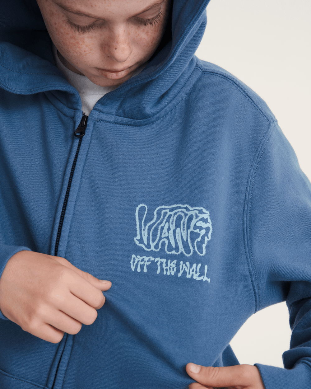 Kids Rippled Zip Hoodie in True Navy Blue | Vans near me