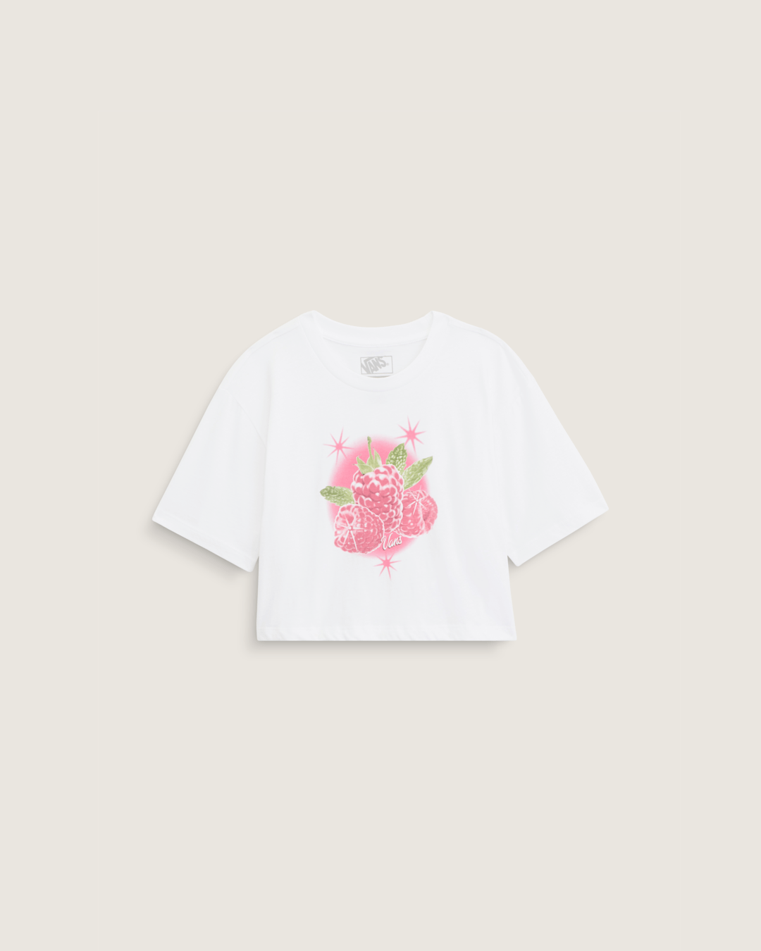 Kids Star Berries Crop T-Shirt in White | Vans online