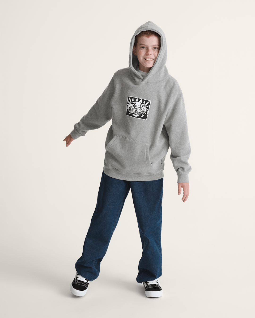 Kids Vans Mouf Pullover Hoodie in Cement Heather Grey | Vans outlet