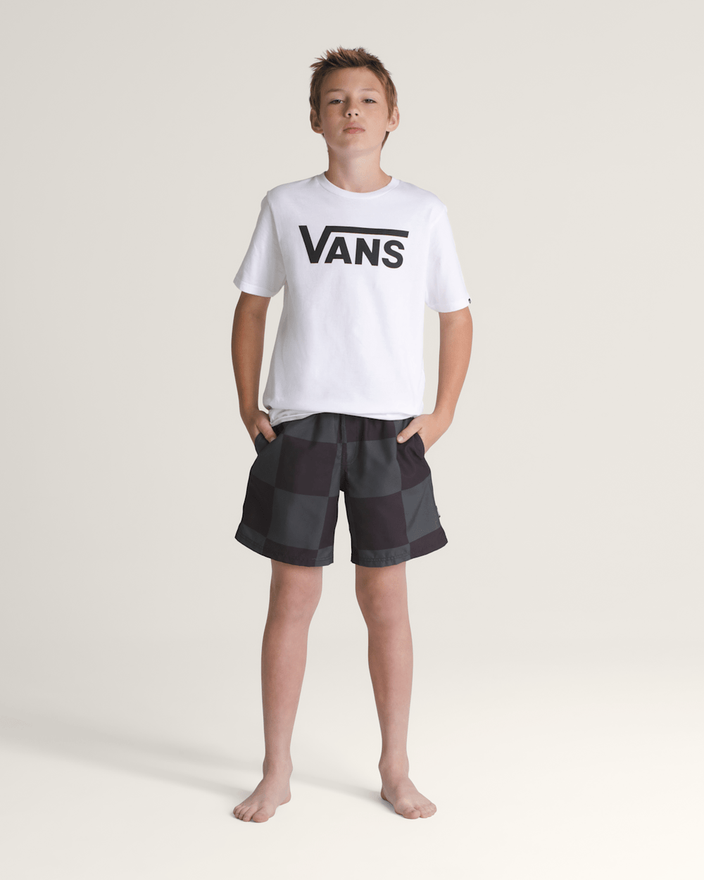 Kids Primary Checkerboard Shorts in Checkerboard Black / Grey | Vans discount