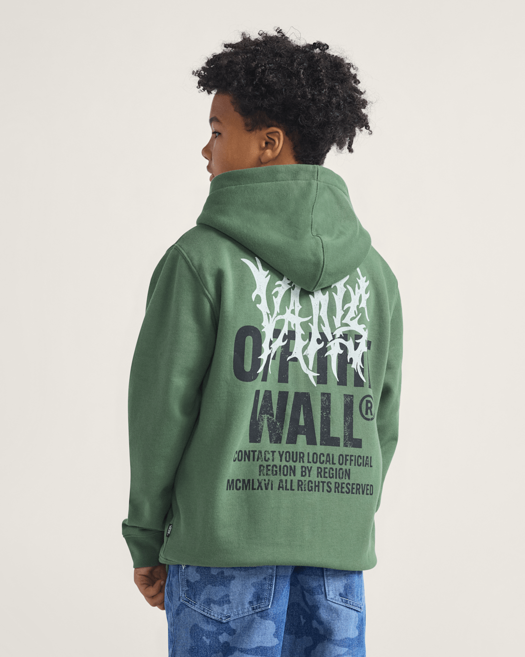 Kids Metal Wall Zip Hoodie in Pine Forest Green | Vans online