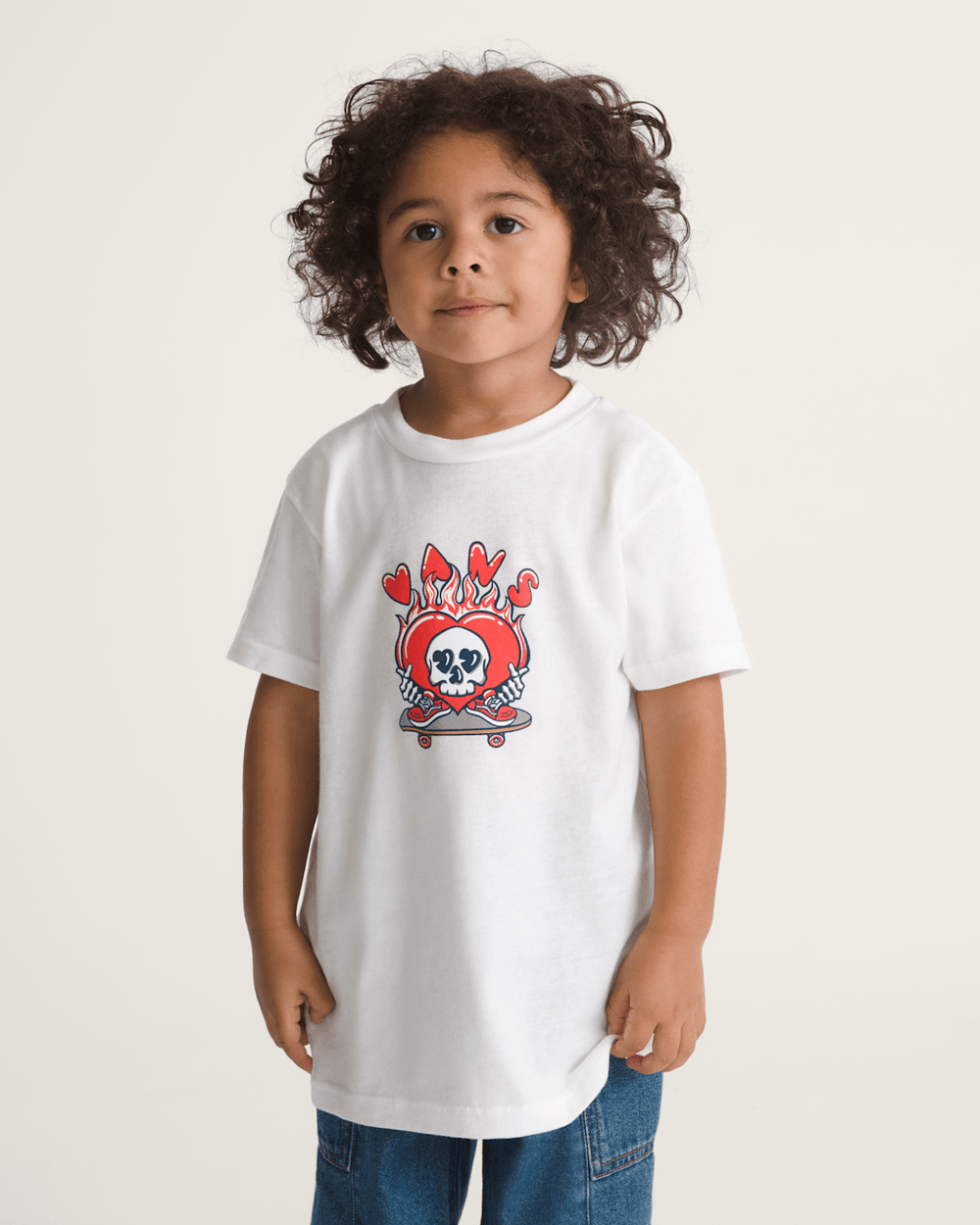 Little Kids Wheely Love Vans T-Shirt in White | Vans online