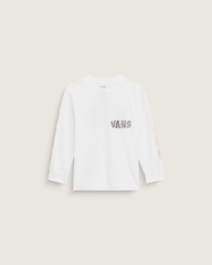 Little Kids Racing Flames Long Sleeve T-Shirt in White | Vans near me