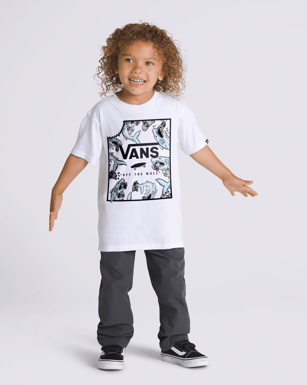 Kids Little Kids Shark Bite T-Shirt in White | Vans outlet