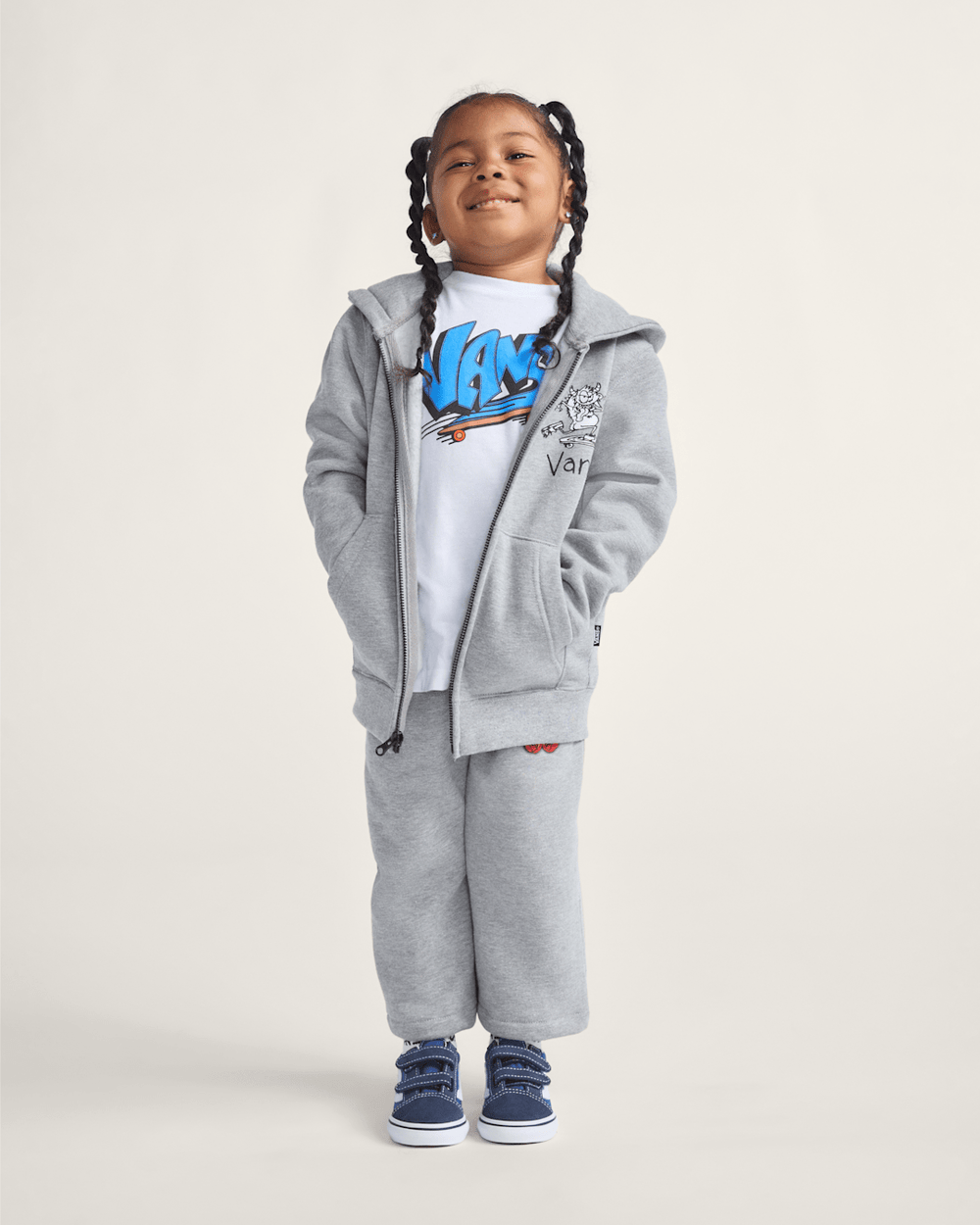 Little Kids Sk8 Posse Zip Hoodie in Cement Heather Grey | Vans near me