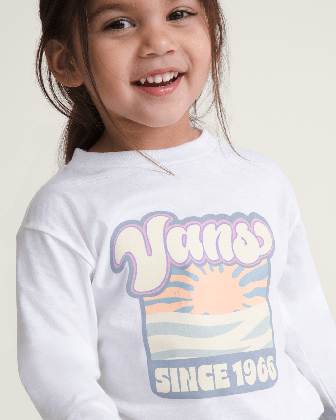 Little Kids Sun Dip Long Sleeve T-Shirt in White | Vans discount