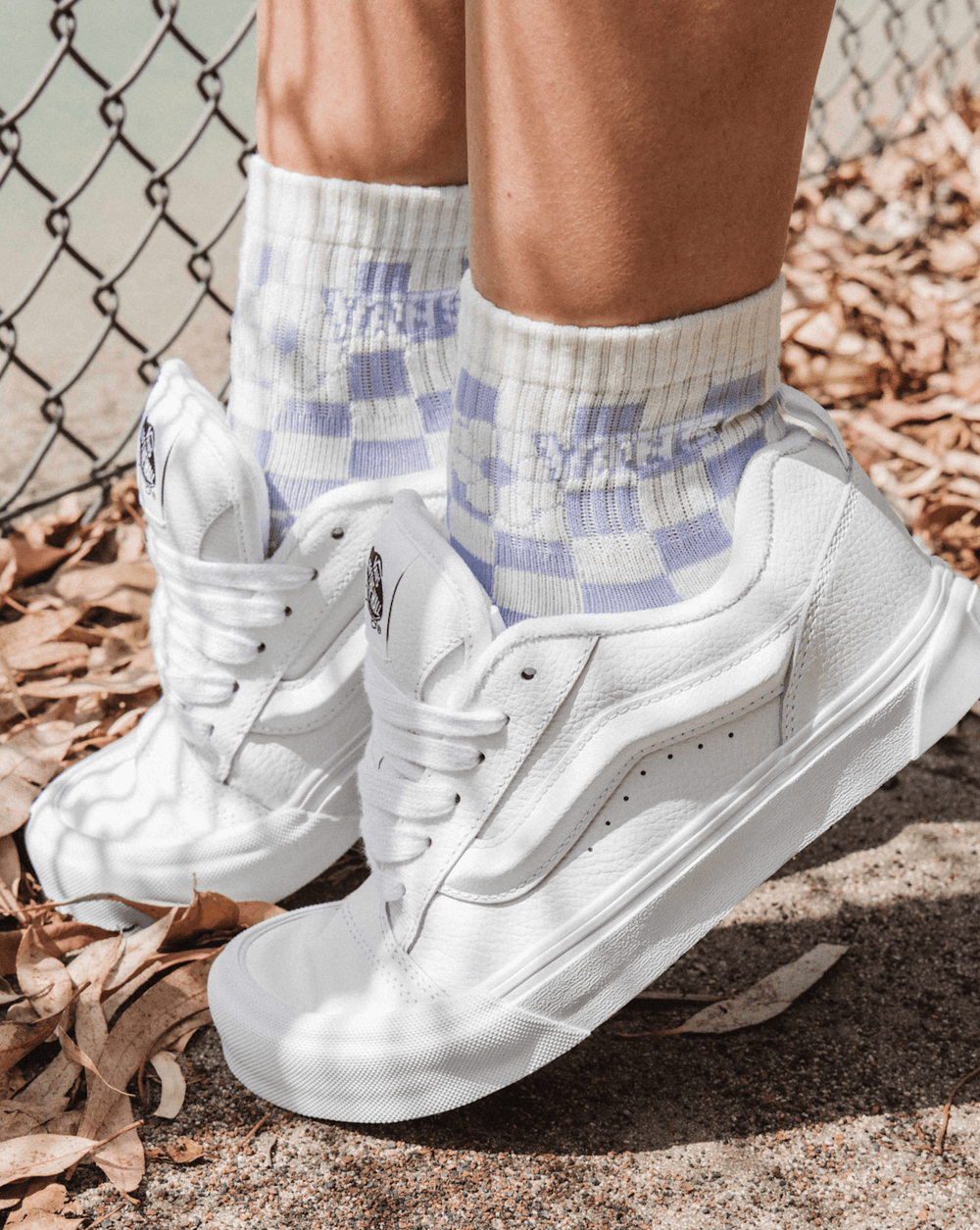 Knu Skool Shoe in True White | Vans outlet