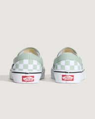 Classic Slip-On Checkerboard Shoe in Grey Olive Green / White | Vans online
