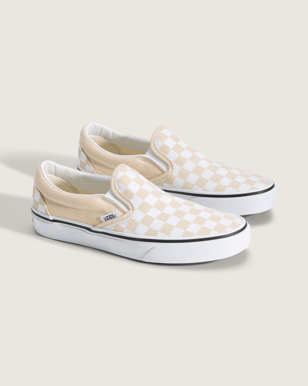 Classic Slip-On Checkerboard Shoe in Checkerboard Creme Brule Beige | Vans discount
