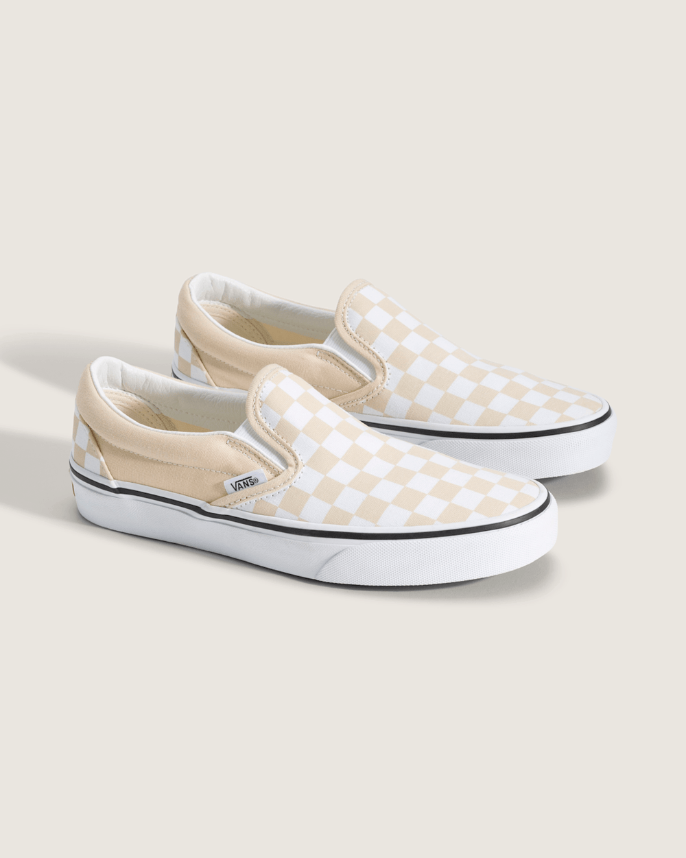 Classic Slip-On Checkerboard Shoe in Checkerboard Creme Brule Beige | Vans discount